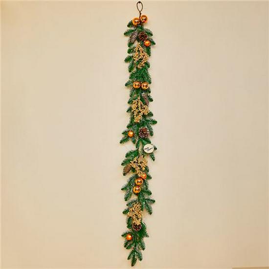 50CM Christmas Wreath & 2.7M Garland Set - Festive Door & Wall Decor