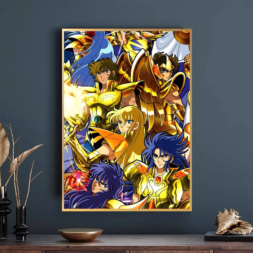 Plakat Saint Seiya Samoprzylepna Sztuka Wodoodporny Papierowy Naklejka Kawiarnia Bar Pokój w Domu Studenckim Dekoracja Ściany