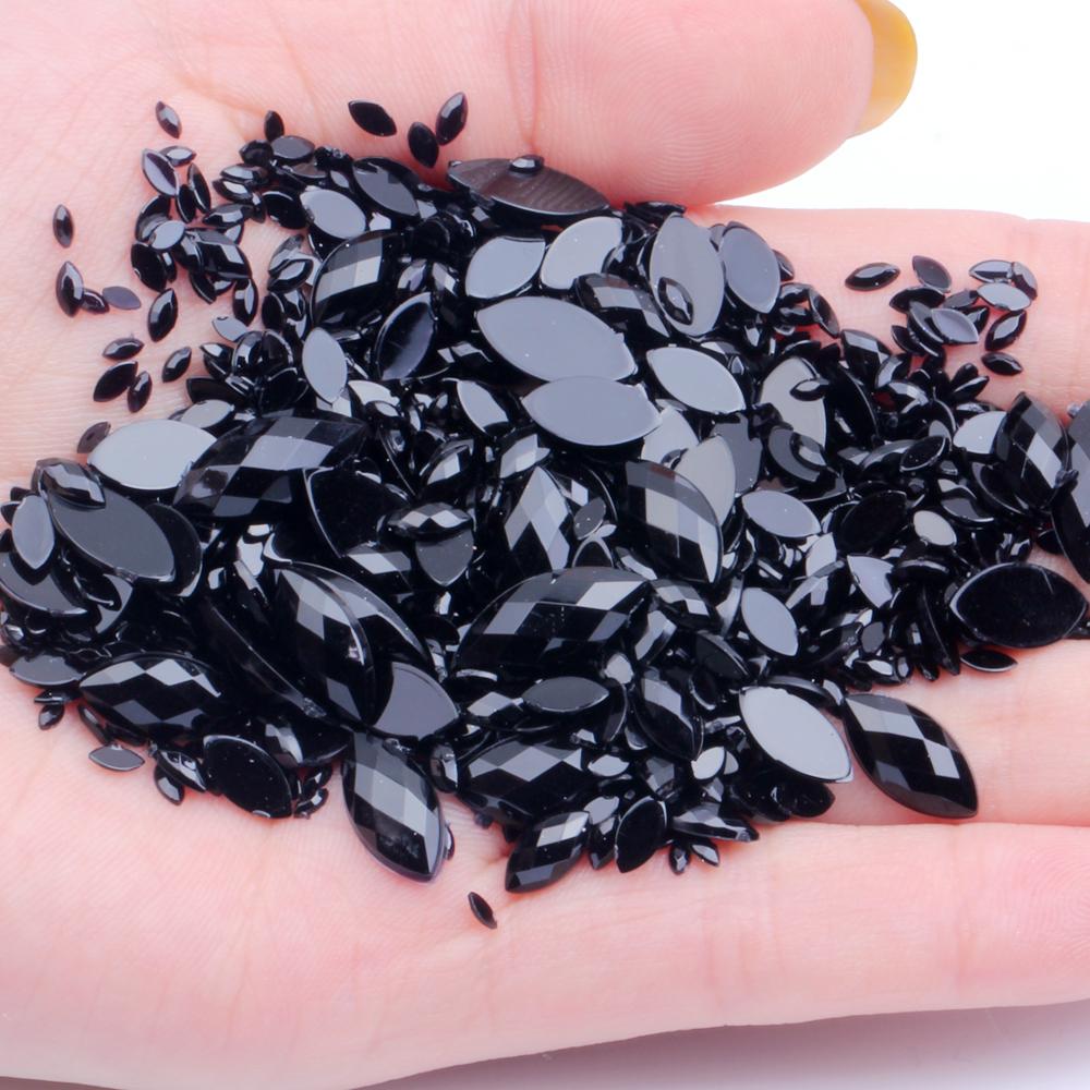 New Style Acrylic Flat Back Rhinestones for Shoes 2x4mm 10000pcs Marquise Dress Jewelry Nails Art Charms