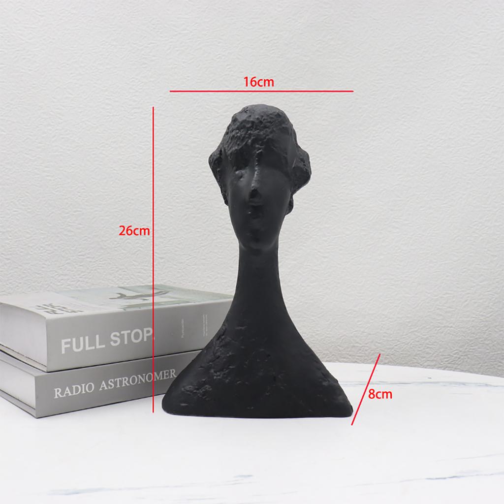 Modern Black White Female Portrait Resin Sculpture Ornaments Model Room Figurines Decoration Items Home Desk Statue Accessories