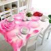 Anpassbare blühende rosa Rose und schöne verführerische rote Rose Staubdichtes waschbares Tuch Rechteckiges und rundes Tischtuch