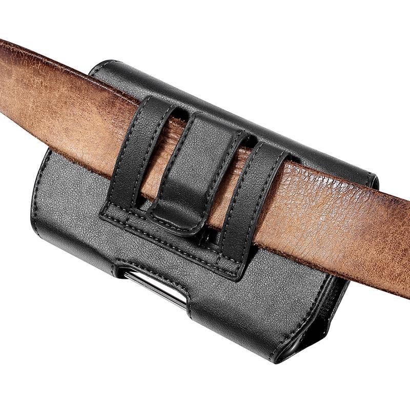 Univerzální kožená brašna do pasu Klip na opasek Flip Cover Magnetic Durable Pro iPhone XS Huawei Samsung Outdoor
