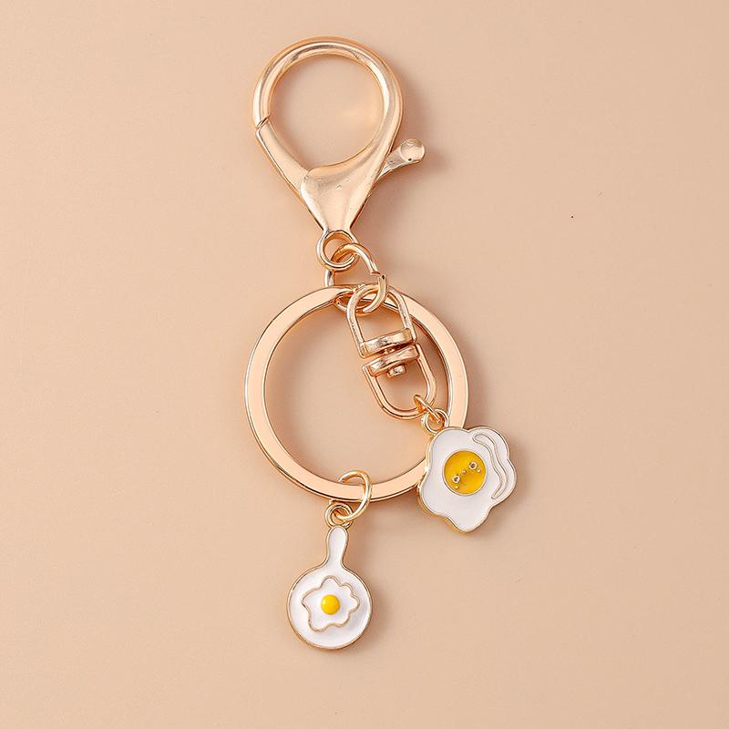 Cute Enamel Simulation Food Fruit Keychan Lemon Strawberry Key Ring for Women Girls Handbag Pendant DIY Jewelry Gift