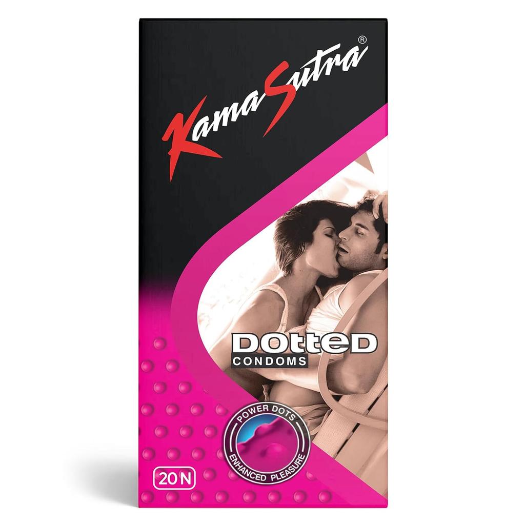 KamaSutra Premium Delay Time Pleasure Condoms for Men Dotted Latex 36 Pcs (Pack of 3X12 )