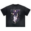 Fushiguro Toji Tričko Vyprané Oversized Y2k Jujutsu Kaisen Manga Streetwear Hip Hop Bavlna Krátký Rukáv Oblečení Ležérní Volné Dámské Pánské Oblečení