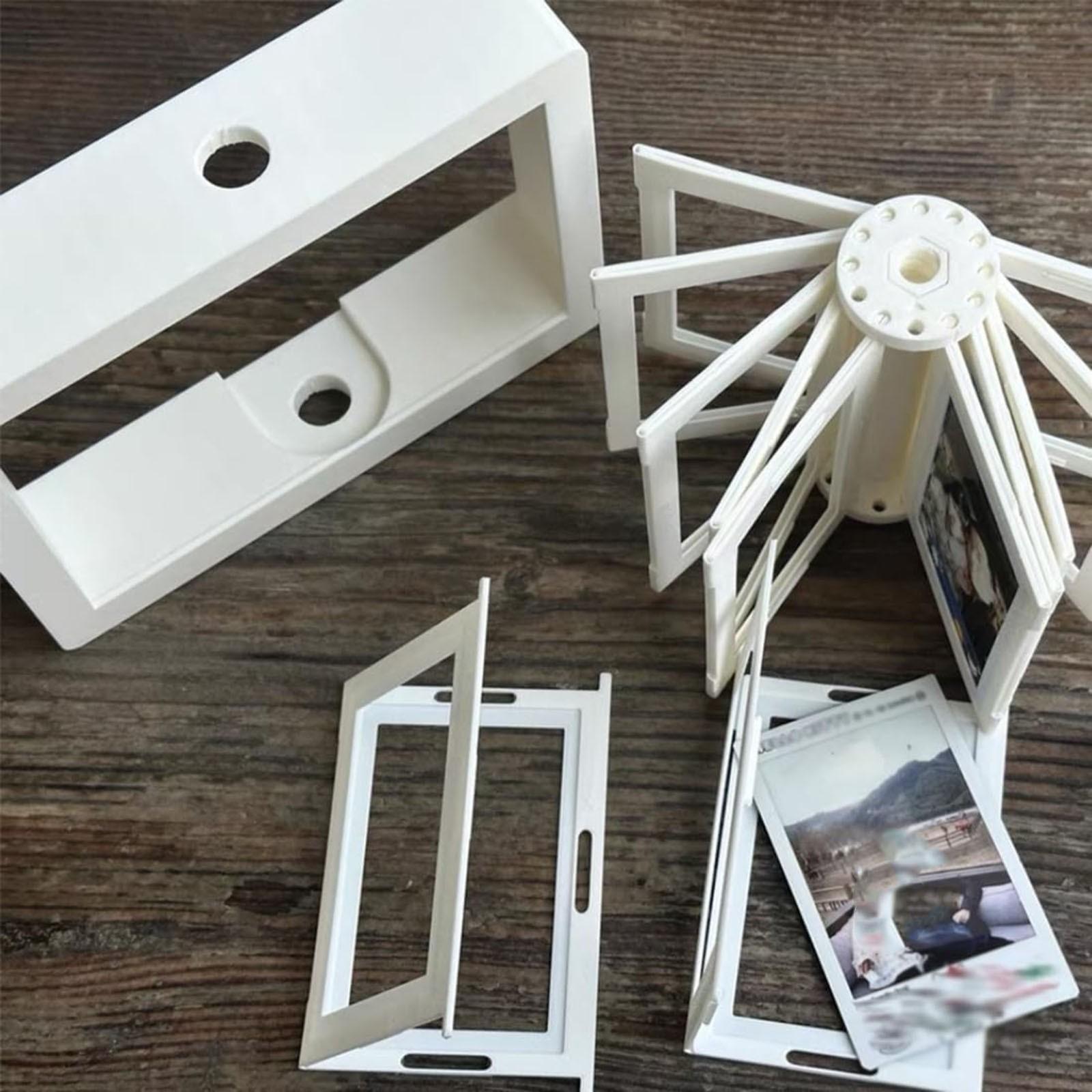 

Вращающийся 3D Polaroid Фотоальбом Рамка-перевертыш Хранение 12 Фотографий Настольное Украшение Двусторонний Дисплей Фотографий Аксессуар для Домашнего Декора One Size