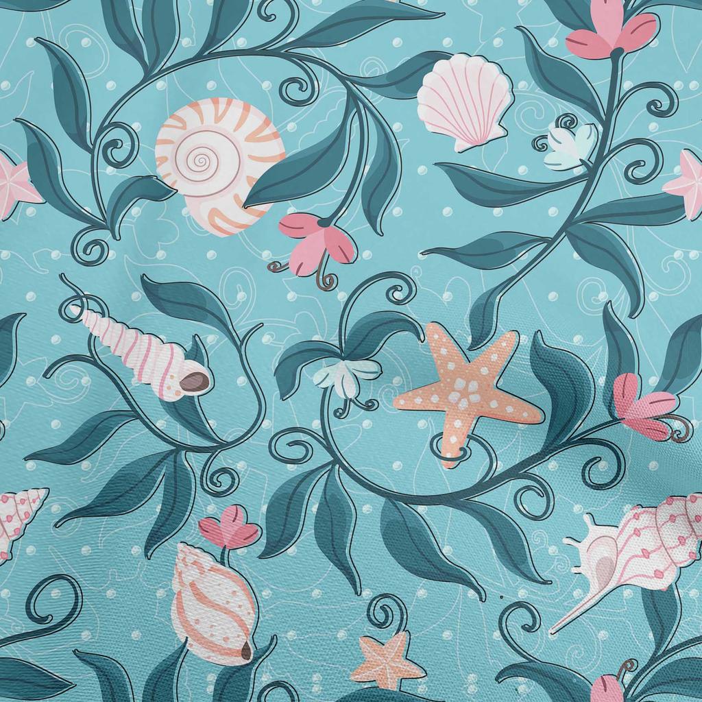 oneOone Cotton Flex Green Fabric Ocean Underwater Life Sewing Craft Projects Fabric Prints By Yard 40 Inch