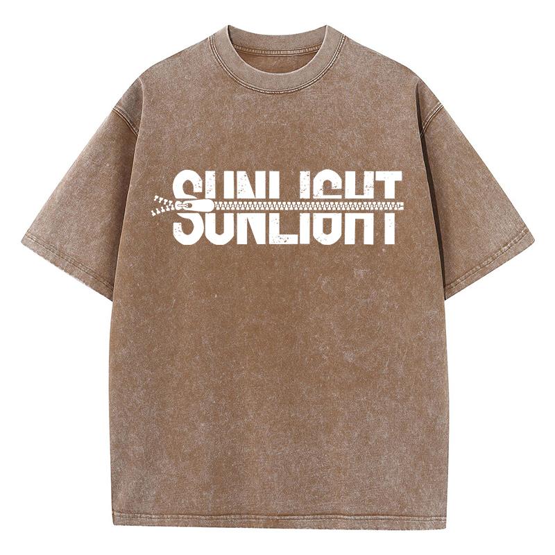 

Хлопковые футболки с эффектом выцветания на солнце, женские футболки с принтами на молнии, состаренные оверсайз топы с круглым вырезом, повседневная женская одежда 3XL