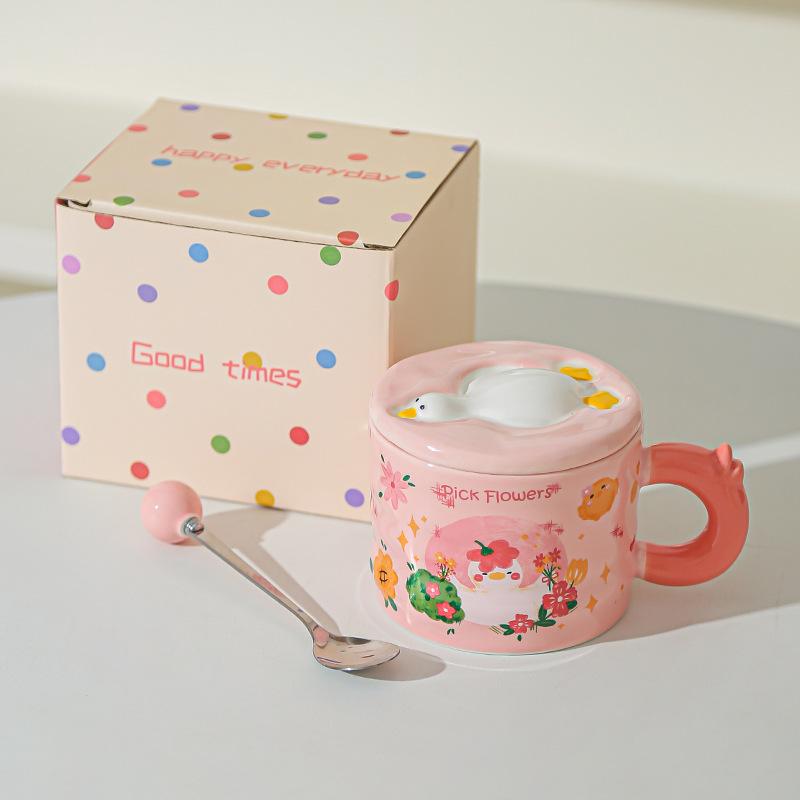 High Looking Retro Cup Artistic Sense of Ceramic Mug Birthday Gift for Girls Best Friend Souvenir Gift Box