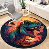 1pc Dinosaur Decor Chair Carpet for Office, Round Non Slip Durable Large Size Office Carpet, Suitable for Office