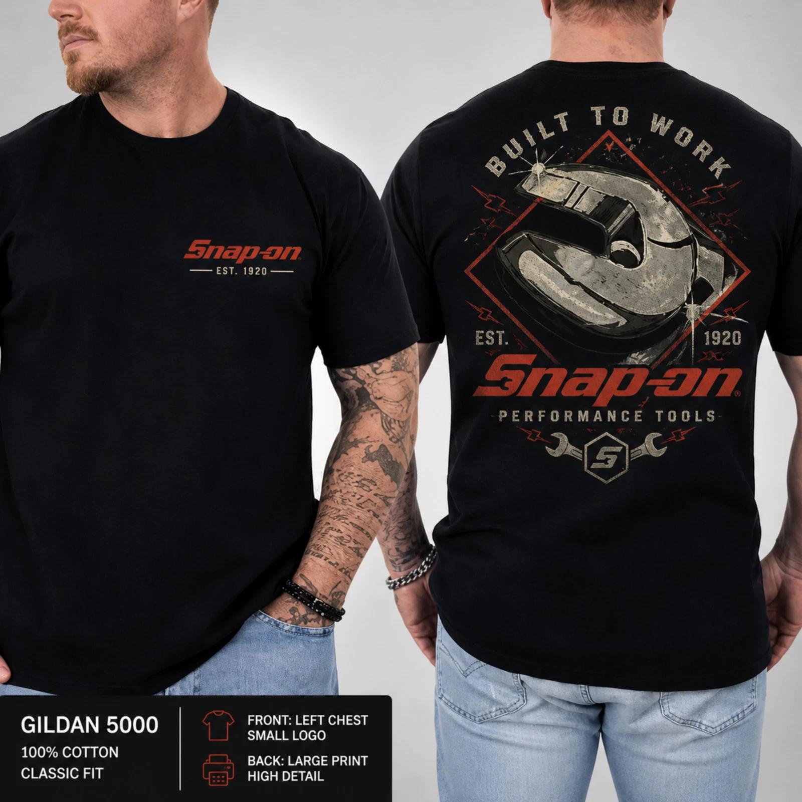 Mechanic Tool Graphic T-Shirt Built To Work Wrench Design 2 Sided Tee S