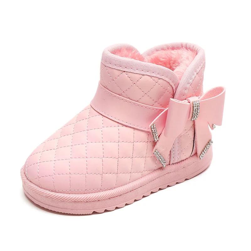 Thick Soled Bowtie Warm Girls' Boots Trendy Comfort Children's Shoes Exquisite Elegant Lightweight Versatile Brand Winter Boots