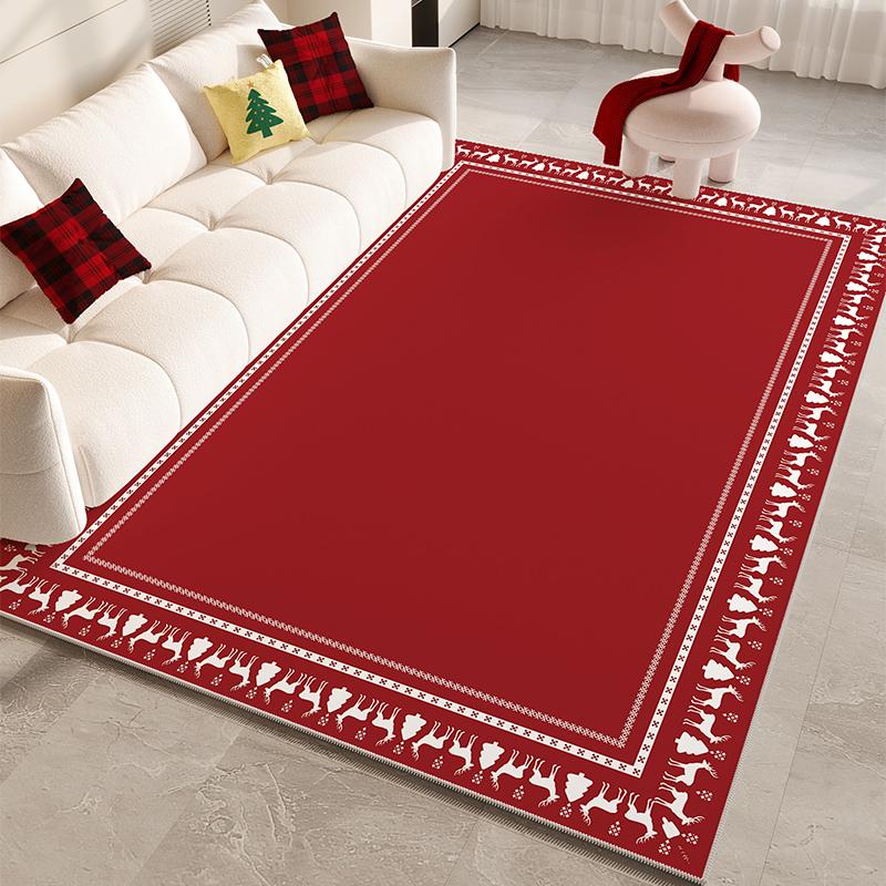 VIKAMA Christmas Winter Large Size Carpet Living Room Bedroom Side Window Rug Slippery Floor Mat Home Decoration