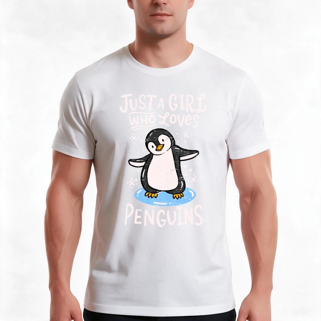 Penguin Funny Tshirt Summer Casual Cotton Tee Oversized Streetwear Tops Vintage Graphic Print Loose Fit Short Sleeve