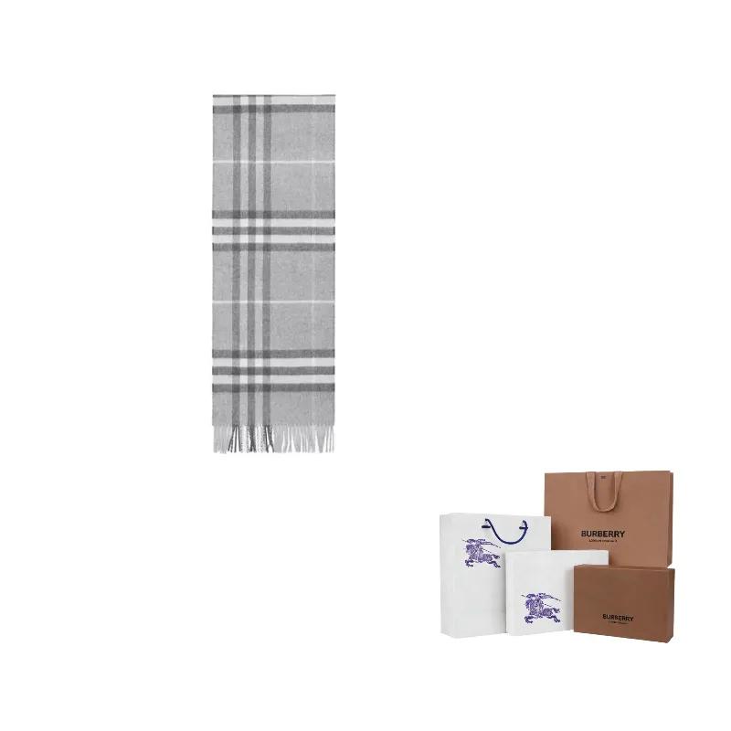 Burberry Checked Fringed Edge Scarf (Unisex) Knit Scarves 80155321