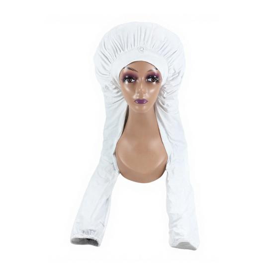 Women Sleeping Hat Dual-Purpose Long Braids Protective Breathable Silk Hair Cover Adjustable Pantyhose