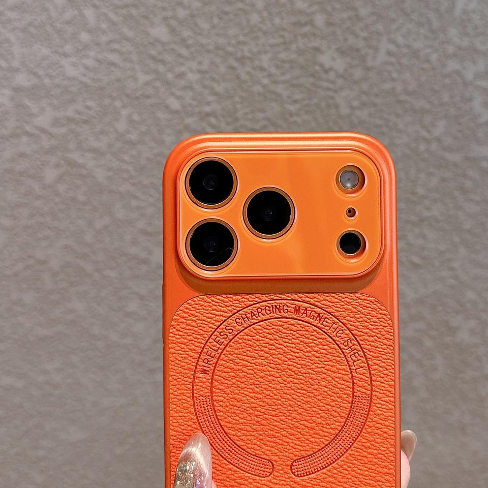 Official Leather Magnetic Phone Case For iPhone 17 Air 13 14 15 16 17 Pro Max Magsafe  Shockproof Hard Protector Cover