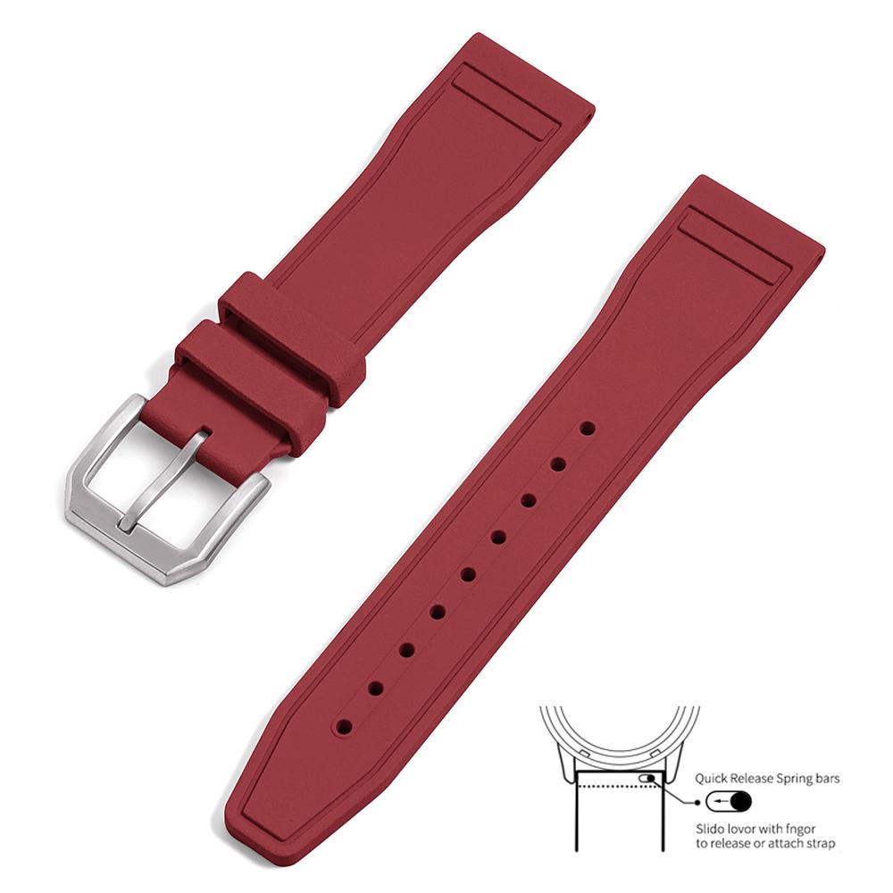 Cinturino per Orologio in Gomma Fluorurata FKM di Alta Qualità 20mm 21mm 22mm Rilascio Rapido Subacqueo Impermeabile per Orologi Sportivi Accessori