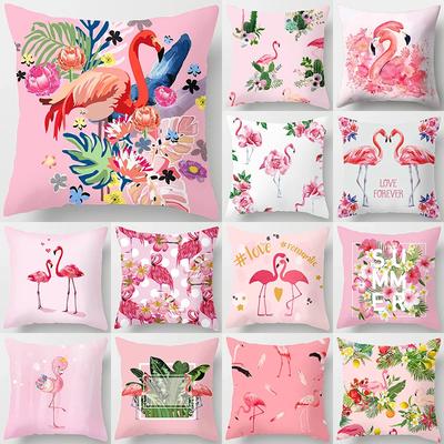 Flamingo Pattern Decorative Cushions Pillowcase Polyester Cushion Cover Throw Pillow Sofa Decoration Pillowcover 40517-3