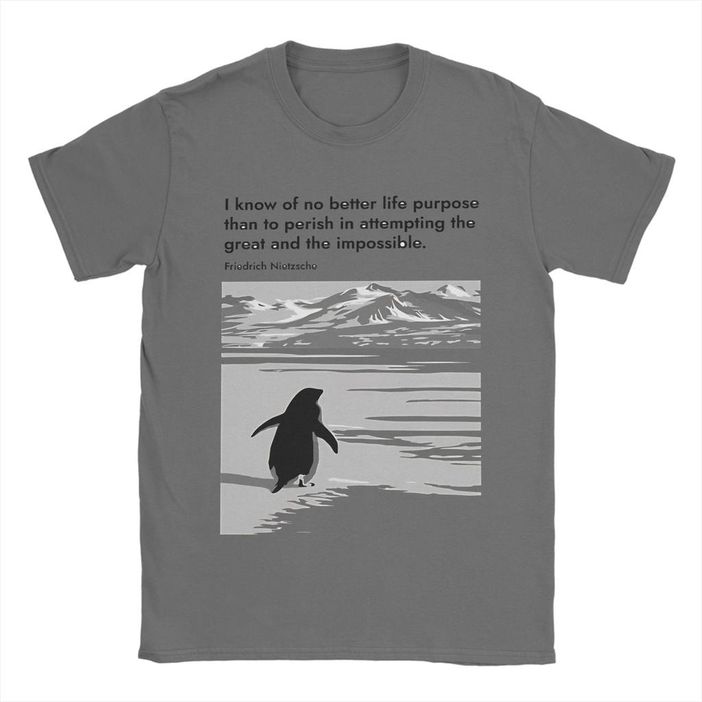 T-shirt da Uomo Pinguino Nichilista 100% Cotone Abbigliamento Casual Manica Corta Girocollo T-shirt 4XL 5XL T-shirt