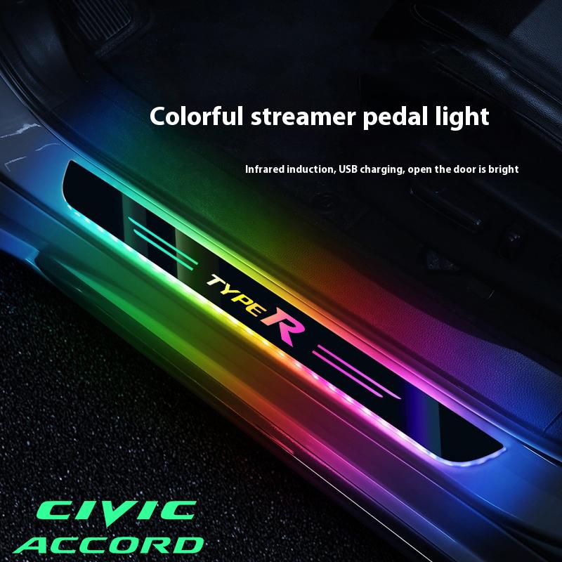 Car Wireless LED Threshold Light Accessories For Honda Type R Accord Civic Passport HR-V City CR-V FIT WR-V Jazz Pilot Odyssey
