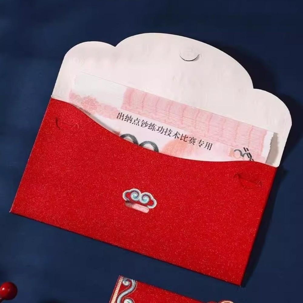 2Pcs Red New Year Red Envelope with Tassels Red Pocket Vintage Luck Money Envelopes Weeding
