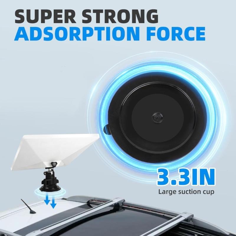 Car Roof Mount Kit for Mini 360 Degree Rotating Suction Cup Mount Bracket Universal Mounting On Smooth Surfaces