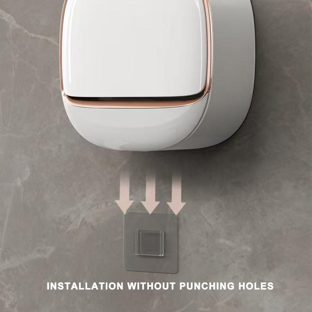 1pcs soap holder box Wall Mounted Soap Dispenser with Lid Hassle-Free No Drilling Drain Rack, Space-Saving Storage box for Modern Bathrooms