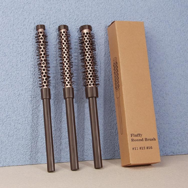 3Pcs Round Brush Set for Effortless Blow Drying and Styling of Short Hair with Comfortable Handle and Ceramics Barrels