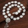 Silver Ethnic Style Belt Bell Dance Dress Belt Chains Flower Metal Waist Chain  Festival Accessory