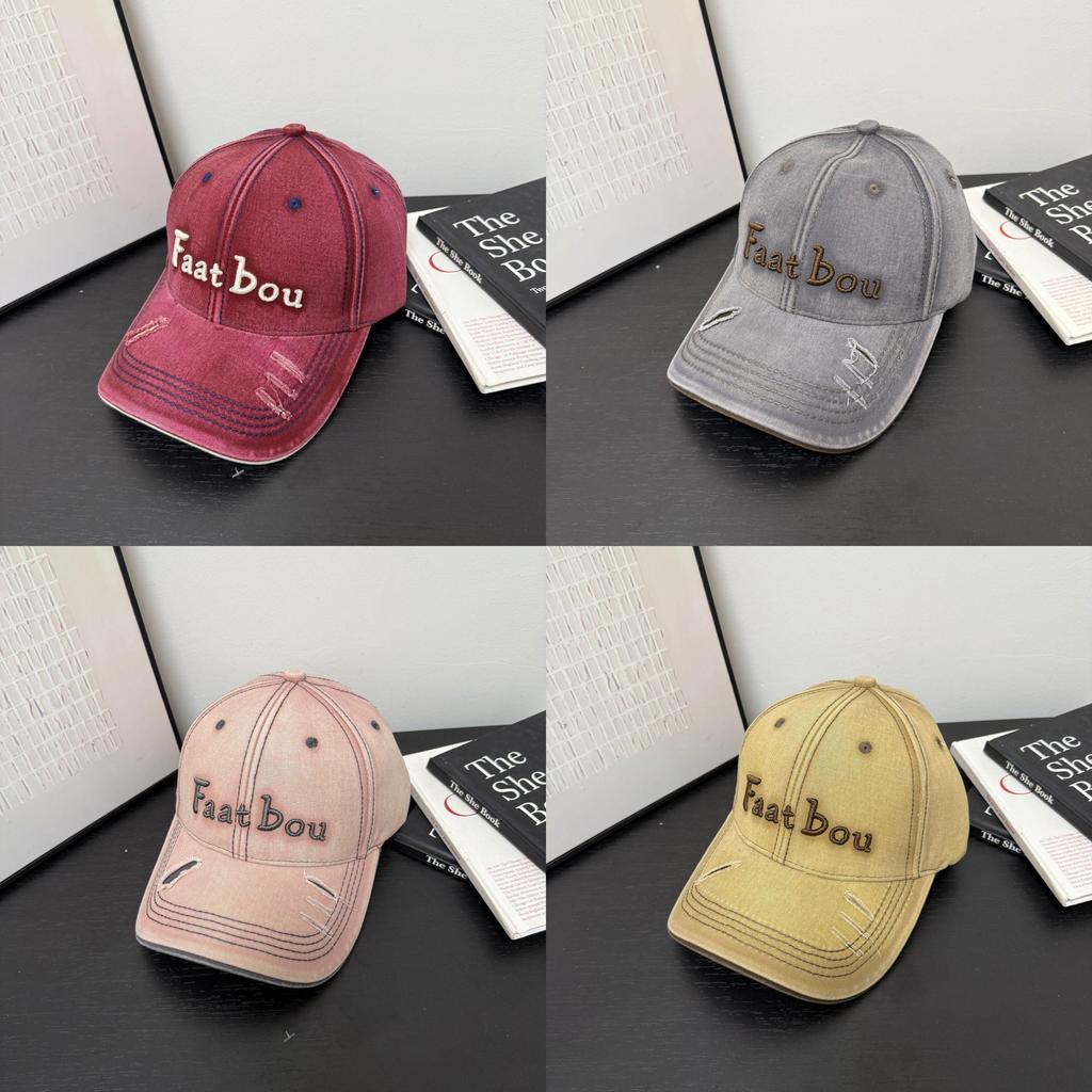 Faatbou Baseball Cap With Embroidered Letters Black For Casual Streetwear