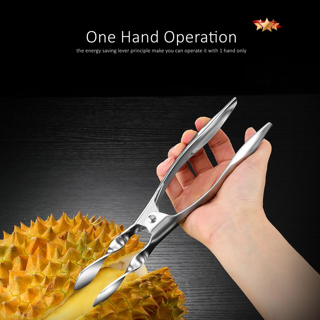 GEDO LFGB Certification 304 Stainless Steel Kitchen Durian Opener Strengthen and Power Save Handle Watermelon Cracker for Party