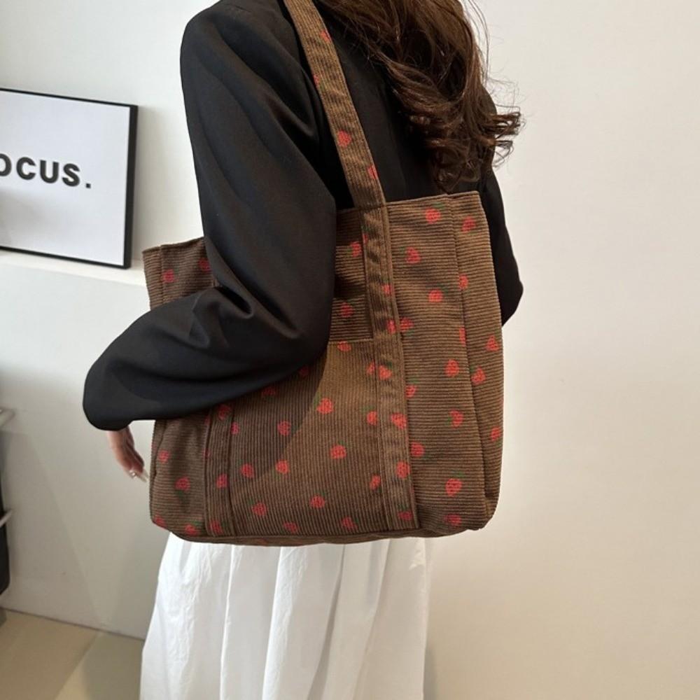 Fashion Fruit Strawberry Tote Bag Large Capacity Fruit Handbag Fruit Shoulder Bag Streetwear