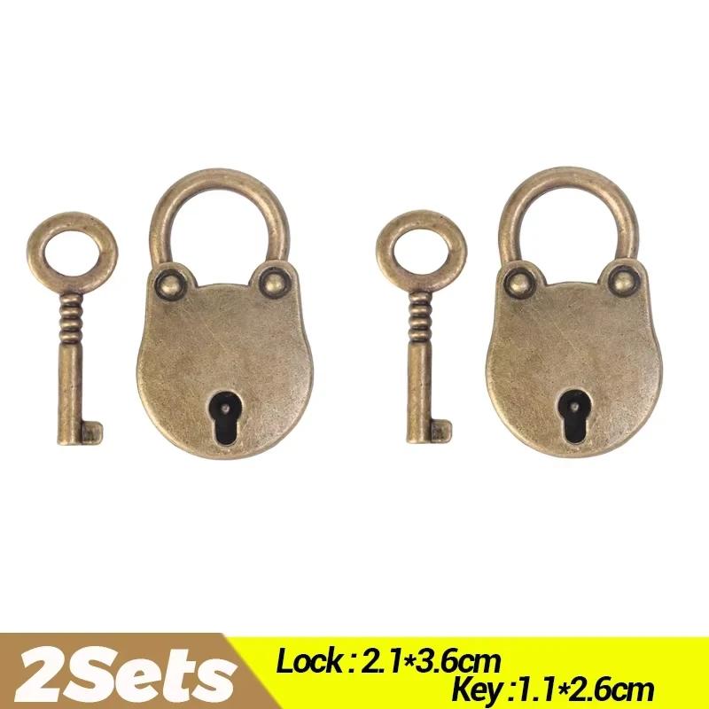 Vintage Mini Kłódka z Głową Misia Metal Stopowy Zamki na Klucze Torby na Biżuterię Pudełko do Przechowywania Bagaż Dziennik Książka Okucia Akcesoria do Zamków