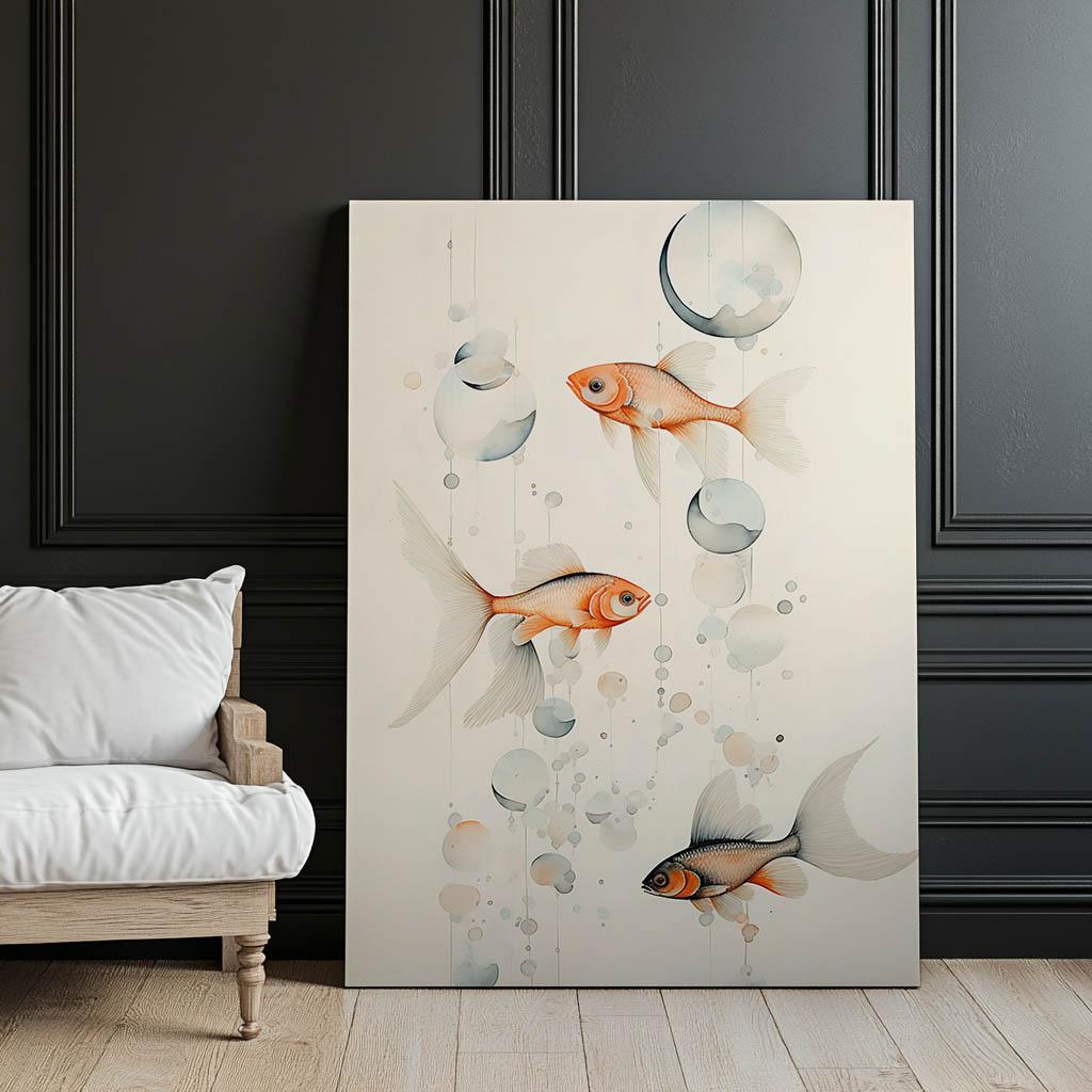 Podwodna Poezja Podwodna Poezja, 50X70 Cm, Rama Aluminiowa Złota, Papier Matowy 230 Gsm