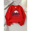 European sizes Girls' Long-Sleeve Round Neck Sweatshirt With Printed Design, Casual And Versatile For Everyday Wear, Commuting, Vacation, And Sports.