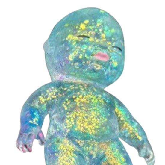 1/2/3/4/5Pcs Glitter Babies Stress Relief Toy Soft Stretchy Anxiety Relieving Clear Baby Squeeze Toy Hand Relaxation Stress Sugar Ball Fidget Toy