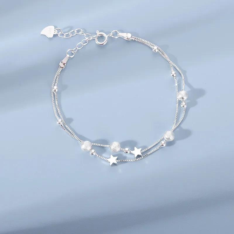 Niche Design Star Chain Tassel Bracelet for Women Fantasy Butterfly Crystal Beads Elastic Rope Bracelet Best Friend Jewelry Gift