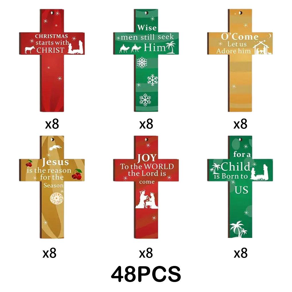 AssortedColor Christmas Tree Decor Wooden Cross – Symbol Of Faith And Holiday Cheer Ornament Hope