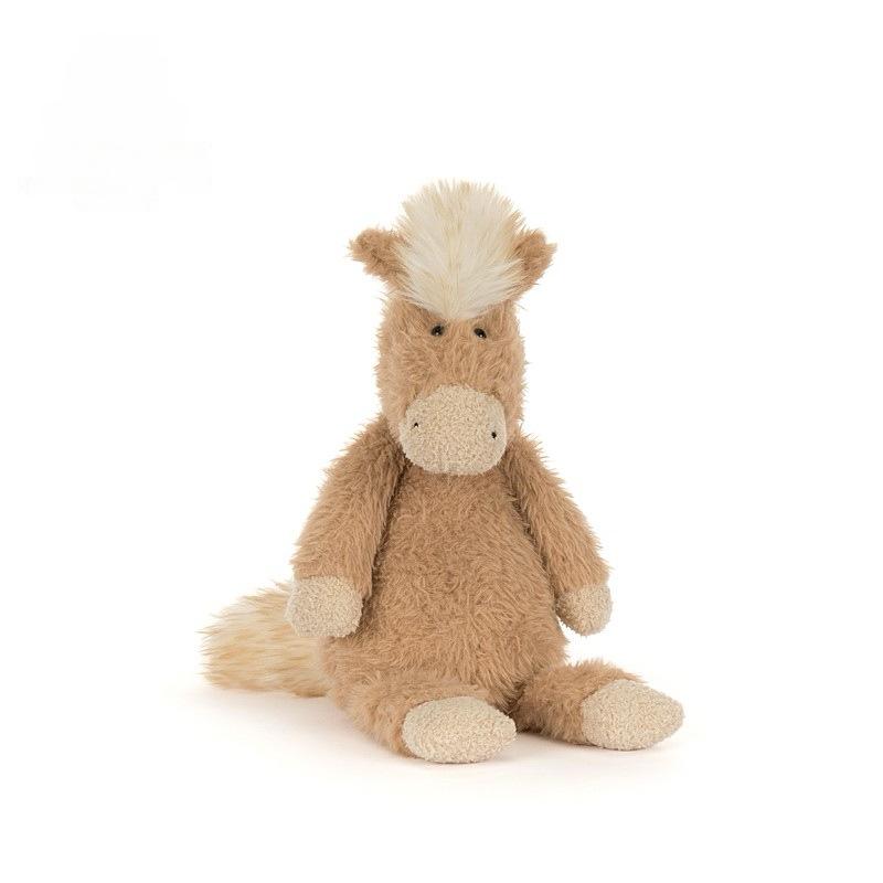 Cantenay Pferdepuppe Plüschtier Niedliche Kritzel-Pony-Puppe Maskottchen für das Jahr des Pferdes Geburtstagsgeschenk braun