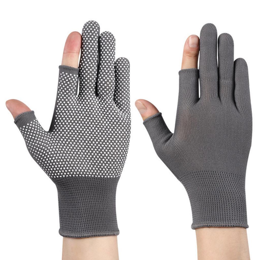 Labor Gloves, Nylon, Anti Slip Latex, Half Finger Gloves, Construction Site, Work, Packaging, Warm, Soft, Breathable, Sunscreen Gloves