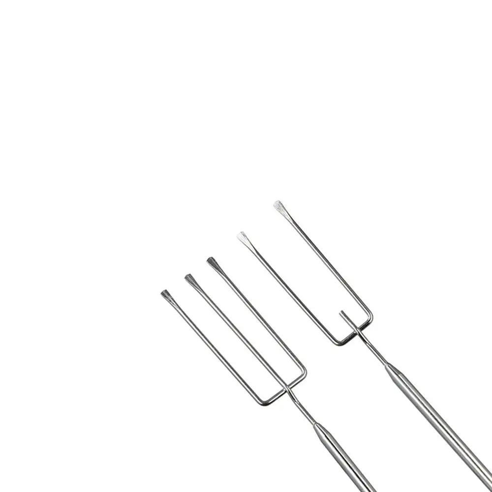 Stainless Steel Chocolate Dipping Fork Silver Rustproof Cheese Fondue Fork Irregular Shaped Long Handle Chocolate Dipping Tool