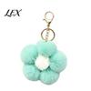 Women Bag Charm Plush Flower Keychain for Handbags, Five-petal Charm, Fluffy Backpack Hanging Accessory Soft