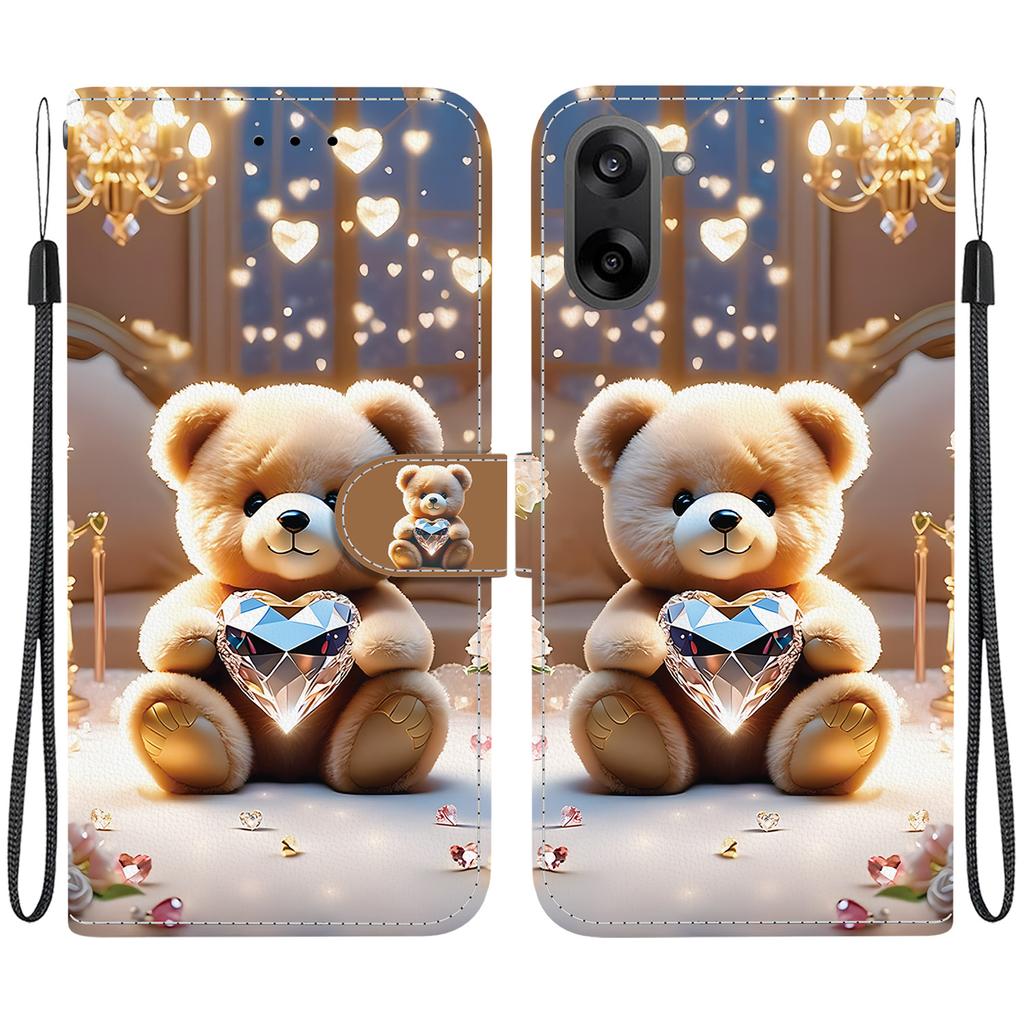 Handgefertigte PU-Leder-Klapphülle für OnePlus Nord CE5 / OnePlus Ace 5 Racing Rutschfeste Stoßfeste Hülle mit Handschlaufe & Herz/Rose Katze Designs