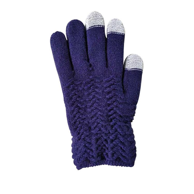 Winter Thickened Velvet Finger-covered Gloves Knitted Anti-freeze Warm Life Touch Screen Magic Gloves
