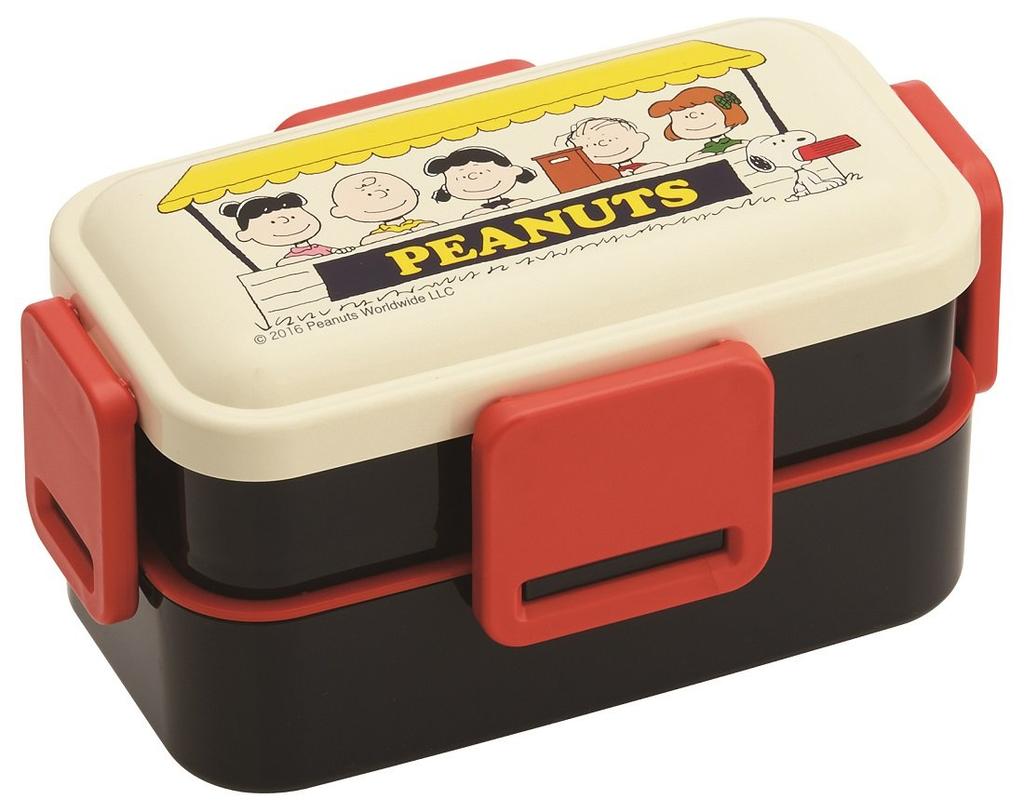 Skater Softly Serving Bento Snoopy Made In PFLW4 Dome-Shaped Lid, Two-Tier Box, 600ml, Lunchtime, PEANUTS, Japan,