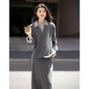 Demana Damen Winter Colorblock Hoodie & Rock Set
