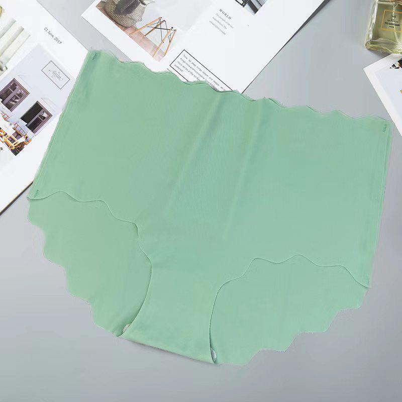 Ice Silk Seamless Ultra-Thin Wavy High Waist Plus Size Women's Breathable Triangle Panties