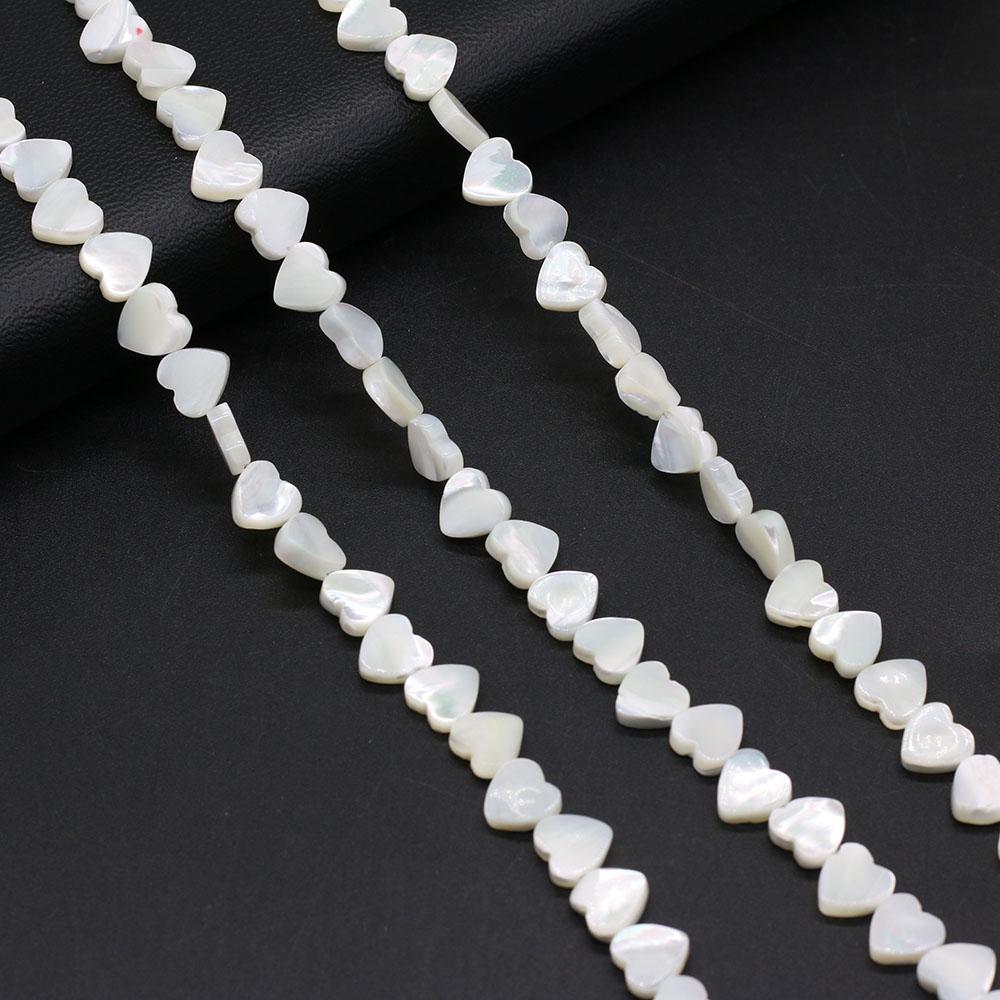 1Strand Natural Freshwater Shell Beads White Heart-Shaped Isolation Beads For Jewelry Making DIY Necklace Earrings Bracelet Beads Accessories