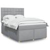 VidaXL Slatted Bed Base with Mattress Light Grey 160x200cm Fabric, Bed, Platform Bed, Panel Bed, Furniture of 3291331